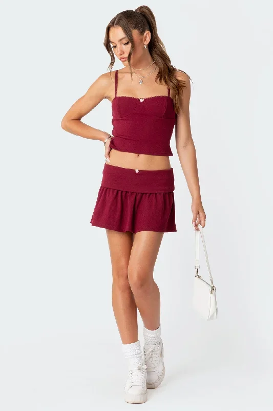 Kalina Fold Over Mini Skirt