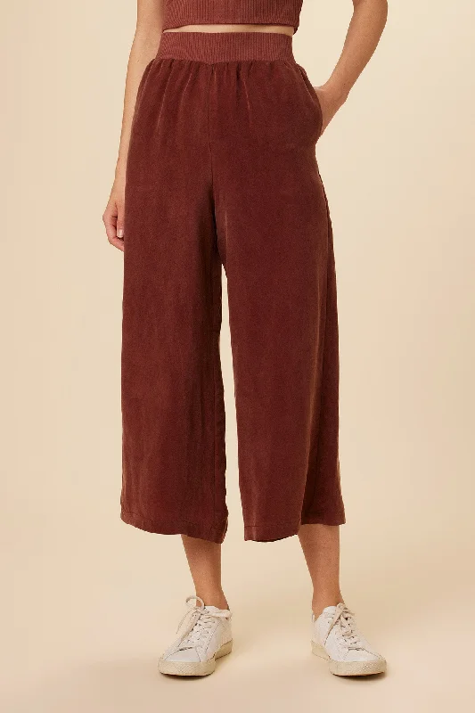 Salice Mixed Cupro Pants - Earth