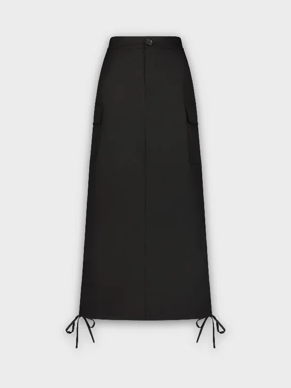 SIDE PULL SKIRT-BLACK