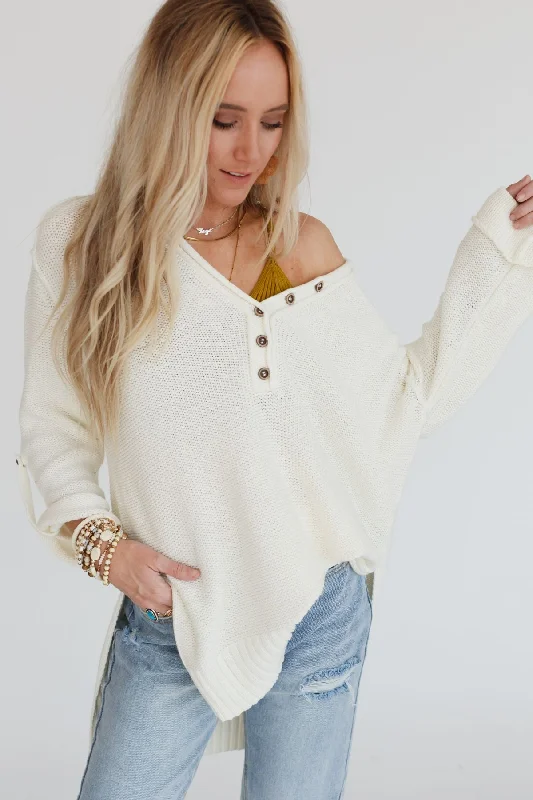 Sweater Weather Henley - White