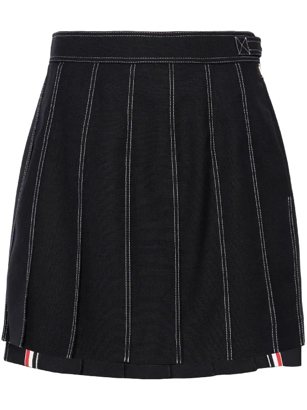 Dropped Back Mini Pleated Skirt