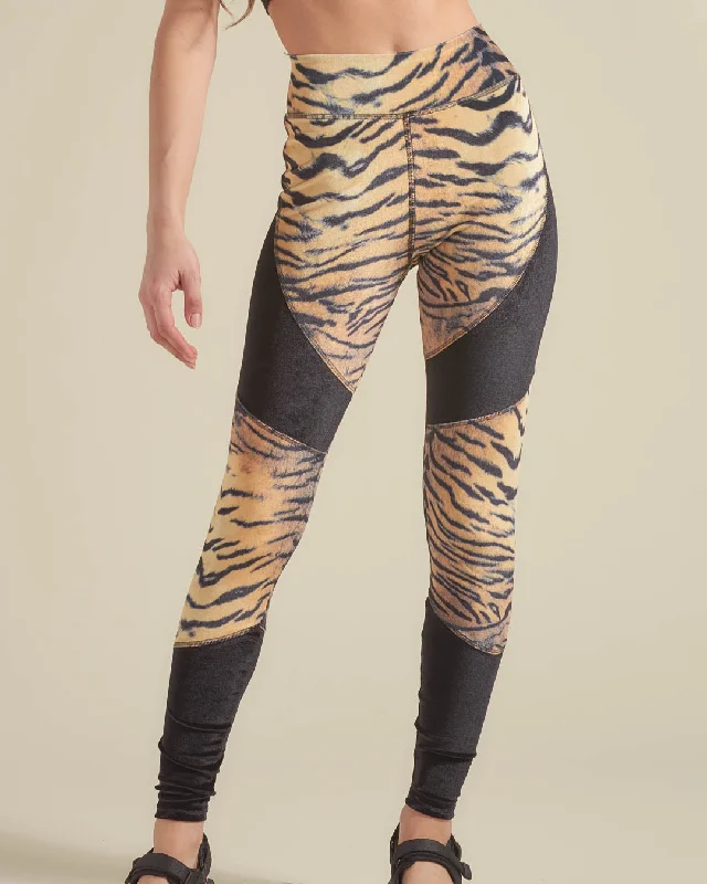 Tiger Velvet Contrast Sport Legging | Women's