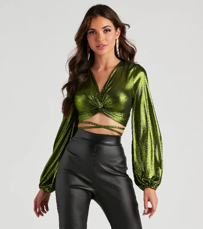 Totally Striking Twist Crop Top