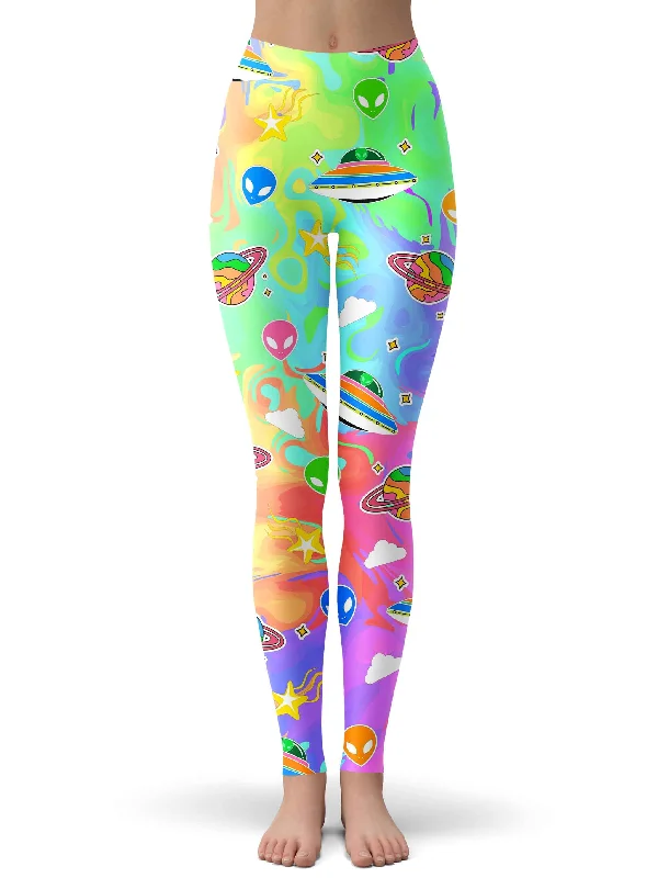 Trippy Alien Invasion Leggings