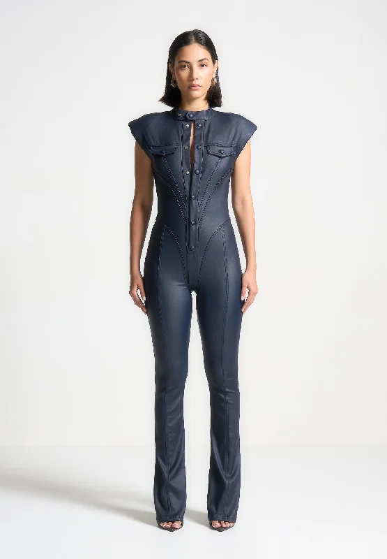 wax-coated-denim-jumpsuit-indigo