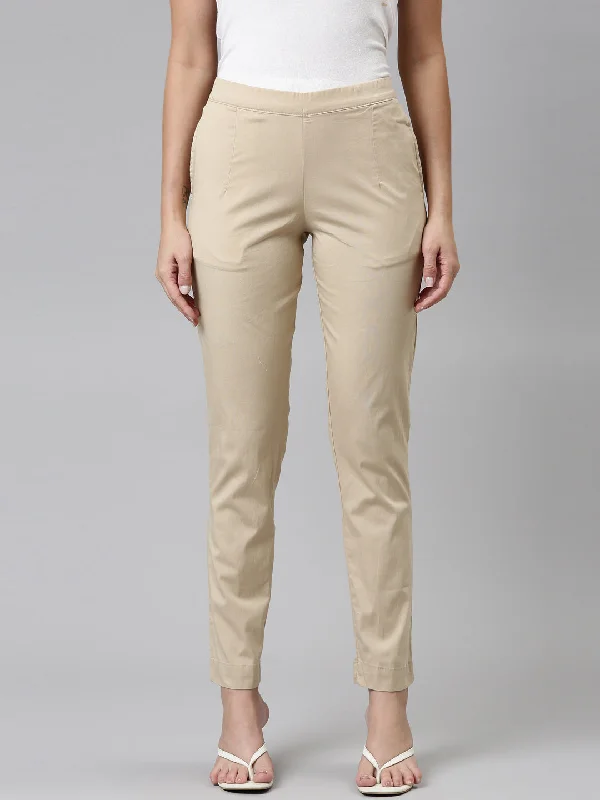 Women Wheat Cotton Stretch Pants